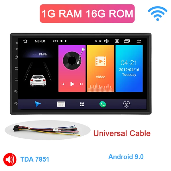 Power cable wifi 9.0 Android 9,0 2 Din Автомобильный Радио Мультимедиа Видео плеер Универсальный Авто Стерео gps для мазида Лада Ниссан Хундай Киа тоята CR-V - Цвет: Power cable wifi 9.0