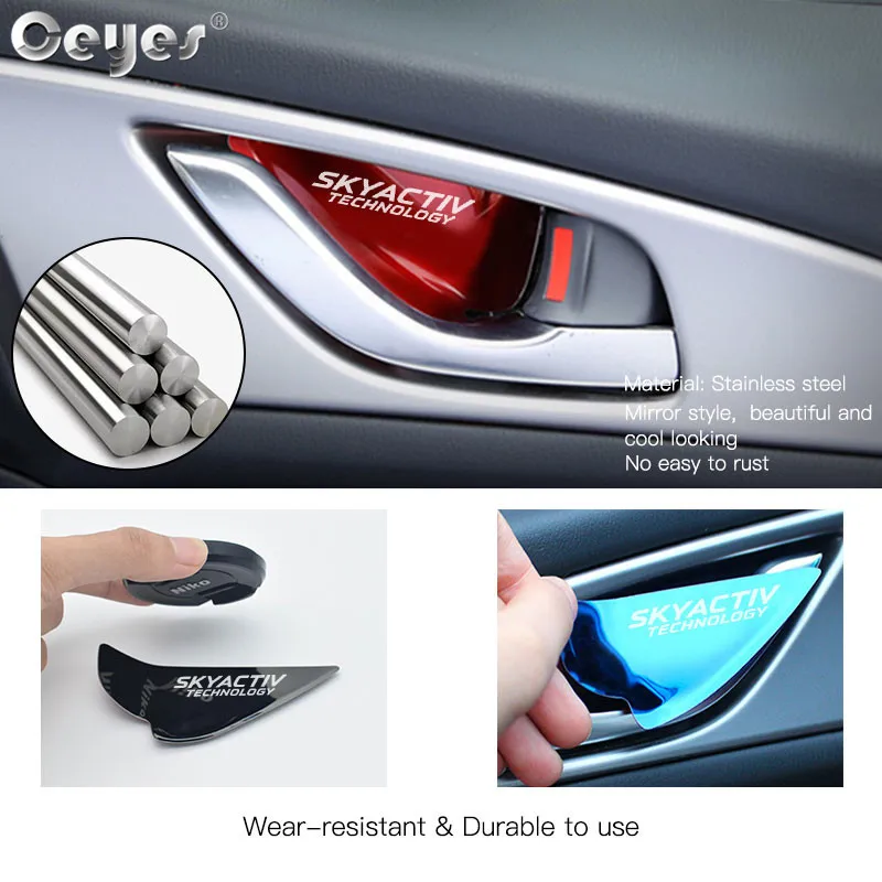 Car Styling For Mazda Skyactiv Technology CX 5 CX5 CX3 6 CX8 CX9 Axela Auto Door Bowl Handle Covers Trim Interior Stickers Case |