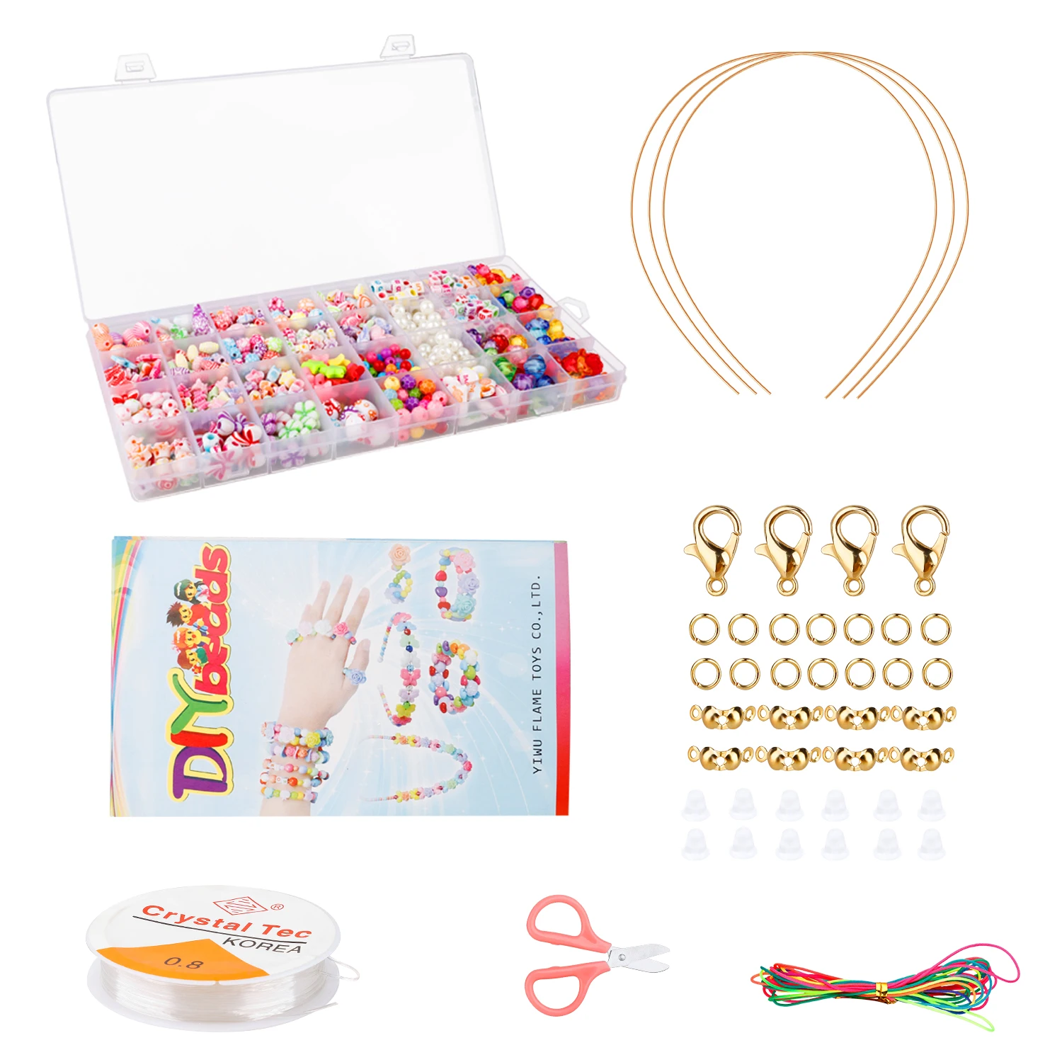 Набор аксессуаров сделай сам бусины ручной работы плетеный браслет для девочек