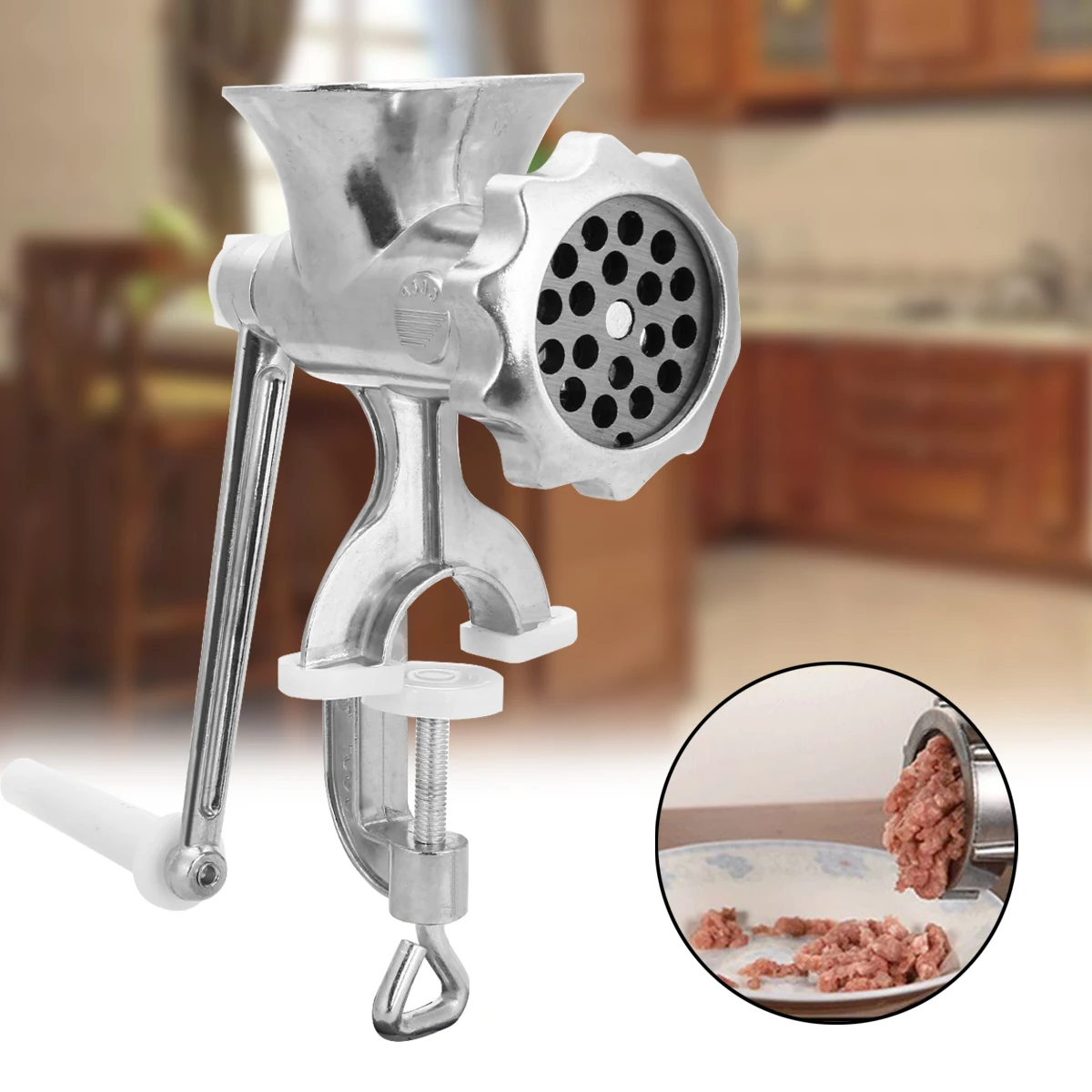 

Manual Meat Grinder Aluminum Hand Crank Sausage Mincer Kitchen Home Tools Handheld Making Gadgets