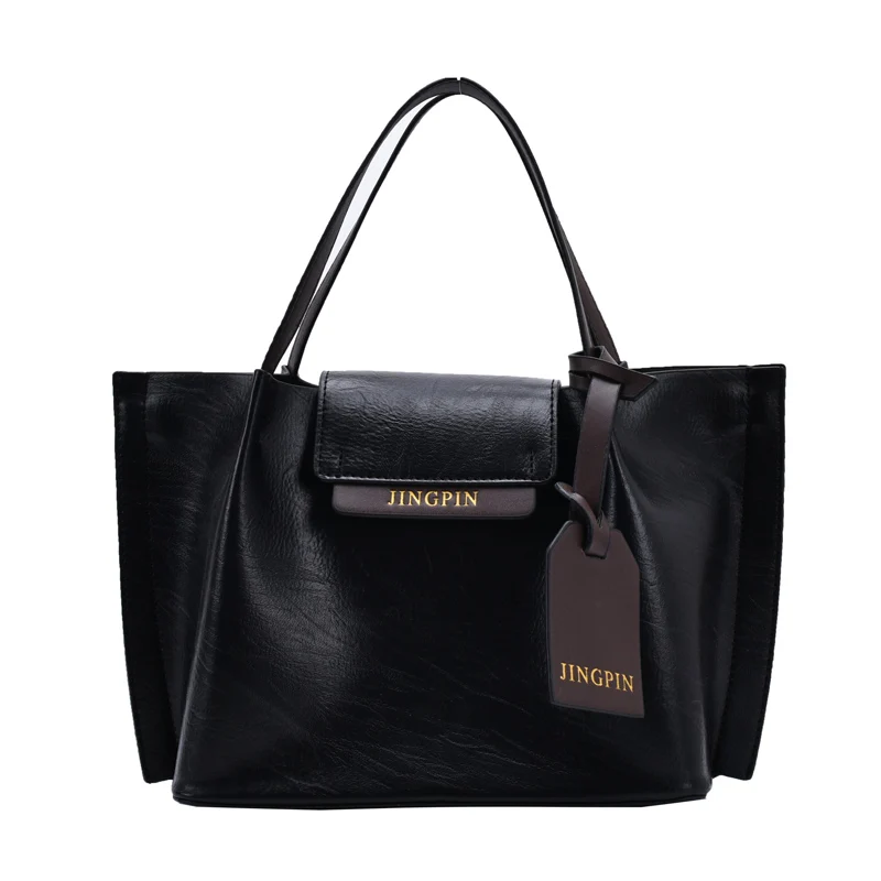

New Casual Handbag PU Leather Buckle Large Capacity Mother Bag Shoulder Handle Bags For Women 2020