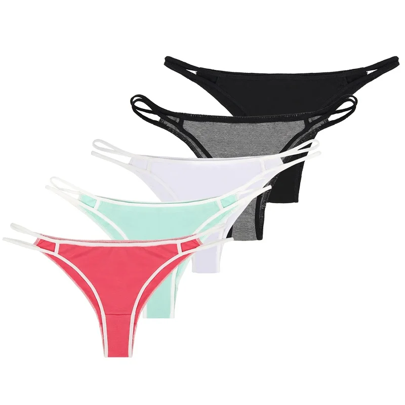 

5pcs Womens Briefs Cotton Sexy Panties Soft Plus Size Underpants Candy colors Low Waist Underwear Women Sexy for Young Girl