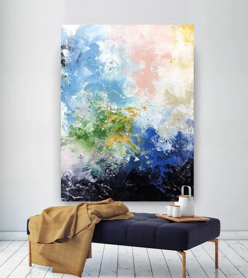 

Large Abstract Painting,Large Abstract Painting on Canvas,acrylics painting,oil knife painting Extra Large Handmade oil painting
