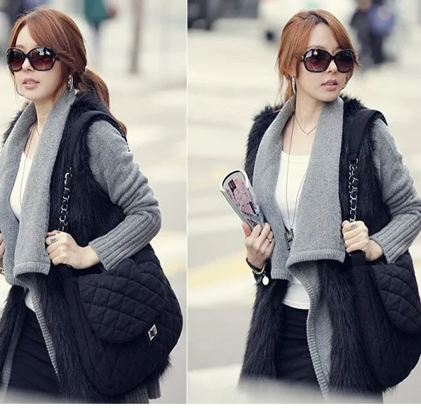 Fall/winter Faux Fur Vest Vest Ladies Long Waistcoat Faux Fur Vest