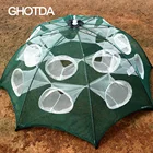 Автоматическая складная рыболовная сеть GHOTDA, небольшая сетка для ловли угрей, рисовых полей, ракушек, мелких рыб, клетка с 4-20 отверстиями