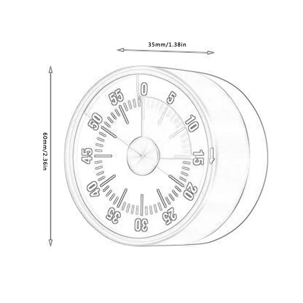Новый Визуальный таймер из нержавеющей стали механический кухонный на 60 минут