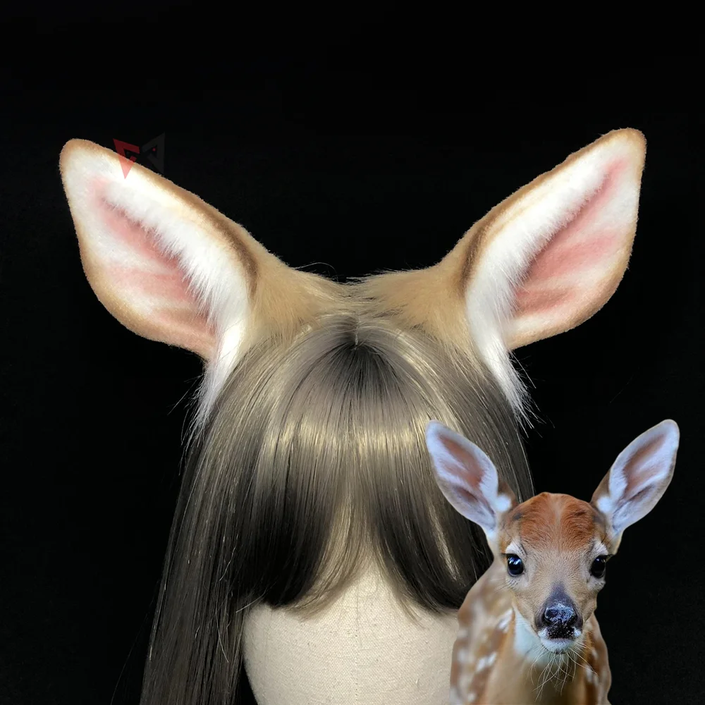 

Halloween Christmas Cervus Nippon Ears Hairhoop Animal Cosplay Prop Headwear For Cosplay Game Party Hand Made Work