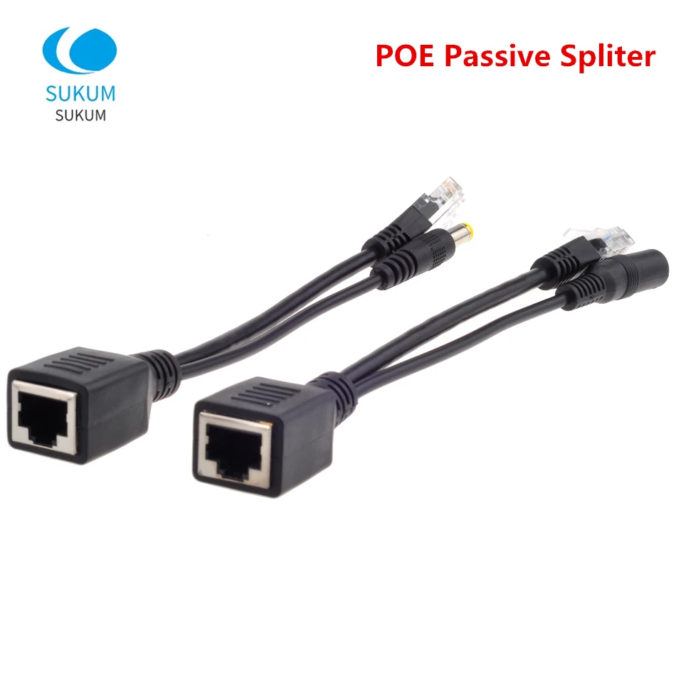 

Passive POE Splitter Cable Power Over Ethernet CCTV POE Injector Adapter For 12V 24V 48V IP Camera