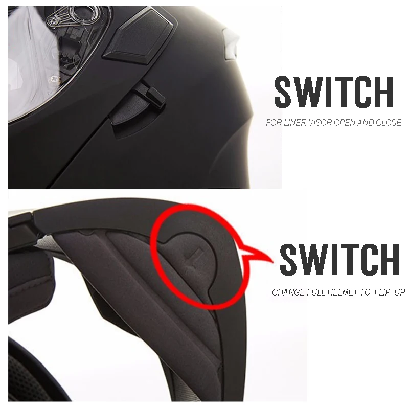 Мотоциклетный Filp шлемы мотоцикл двойной козырек дым внутренний шлем езда Гонки 4