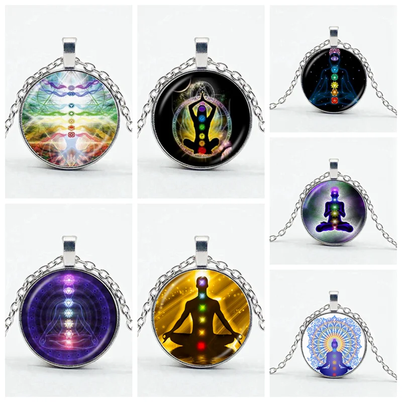 Классическая йога терапия ожерелье чакра колесо Будды символ ом статуя