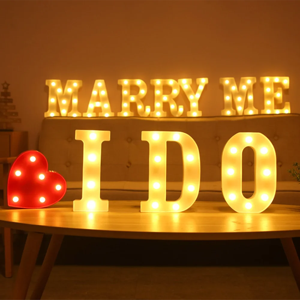 

LED Alphanumeric Symbol Heart-Shaped Marriage Proposal Artifact Confession Tool Birthday Celebration Style Layout Night Light