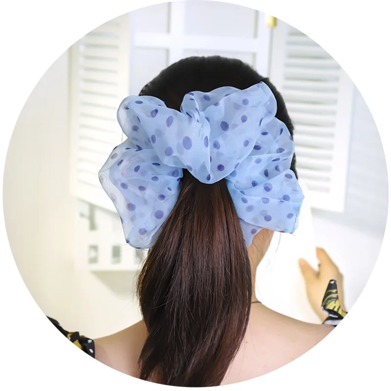 Женские и женские большие резинки для волос в горошек держатель конского хвоста