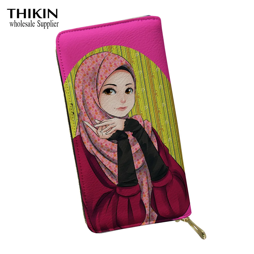 THIKIN женский кожаный кошелек хиджаб с лицом мусульманских исламских девушек