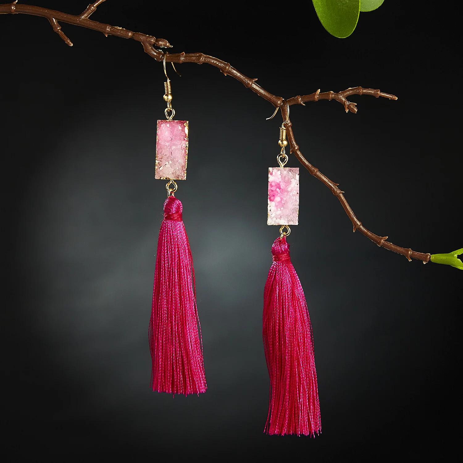 Belleper New Design Tassel Earring Sets Women Geometric Bohemian Gold Flower Long Tassel Earring Set Fashion Wedding Jewelry - Окраска металла: D3