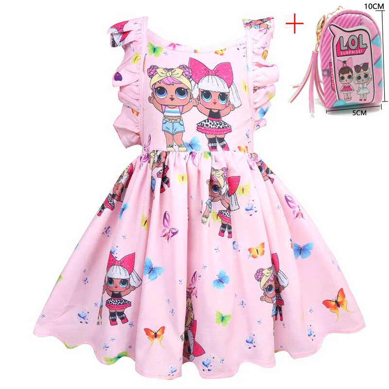 Kids Girls LoI Princess Dress Cute Elegant Children Clothes Winter Sleeveless Dolls Print Pleated Vestidos Costume |