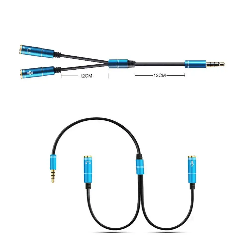2 в 1 3 5 мм стерео аудио разъем для наушников штырь-штырь и микрофона разветвитель