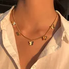 Чокер женский в богемном стиле, милое ожерелье-бабочка золотого и серебряного цвета, цепочка до ключиц, модное Ювелирное Украшение, 2020