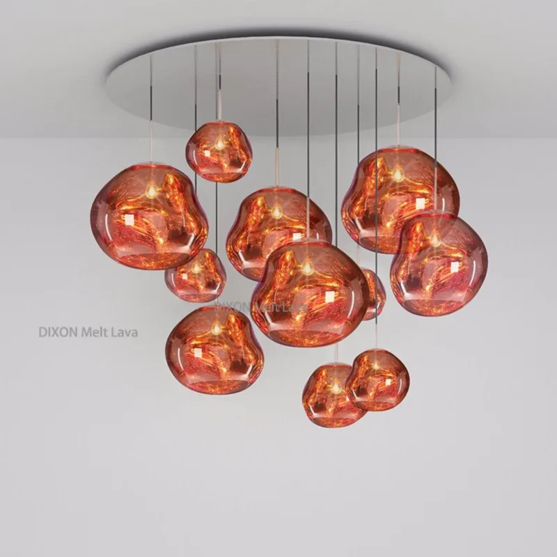 Светодиодный светильник в стиле пост модерн люстра с цветной стеклянной