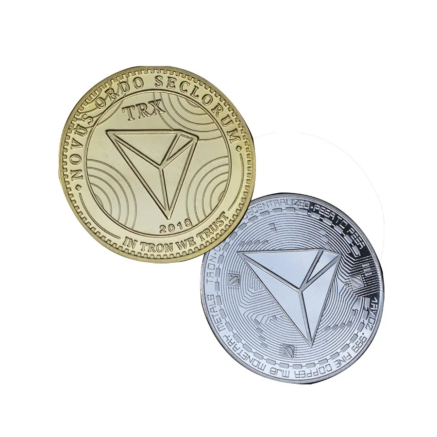 

TRX Commemorative Coin Novus Ordo Seclorum In Tron We Trust 2018 Luck Coin Virtual Currency Collection Badge