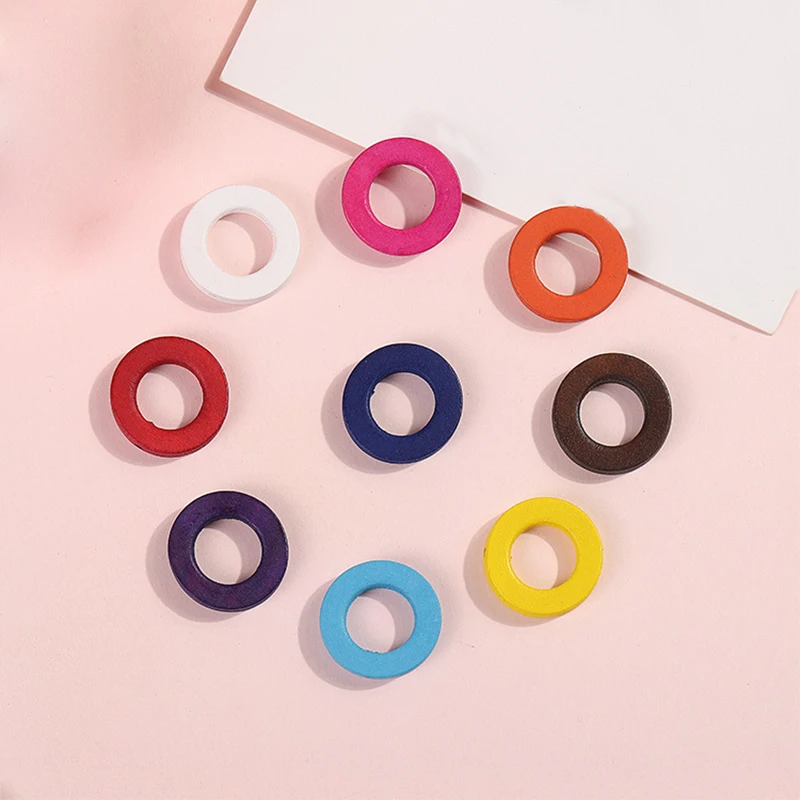 10 шт./лот цветные деревянные круглые полые подвески-обручи сделай сам серьги
