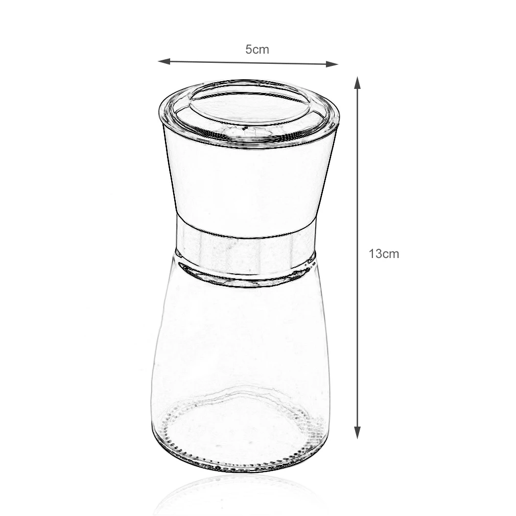 

Creative Home Kitchen Accessories Stainless Steel Glass Manual Pepper Salt Spice Mill Grinder Pepper Grinder Spice Container