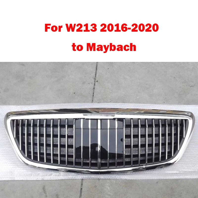 

Автостайлинг средняя решетка для Mercedes-Benz E-class 2016-2020 W213 Maybach ABS передний бампер Вертикальный бар центральный гриль