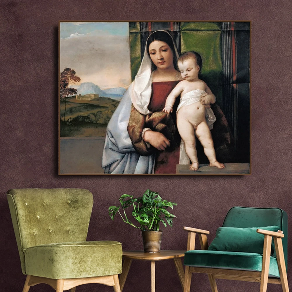 Цыганская Мадонна от Titian холст живопись каллиграфия плакаты печать для гостиной