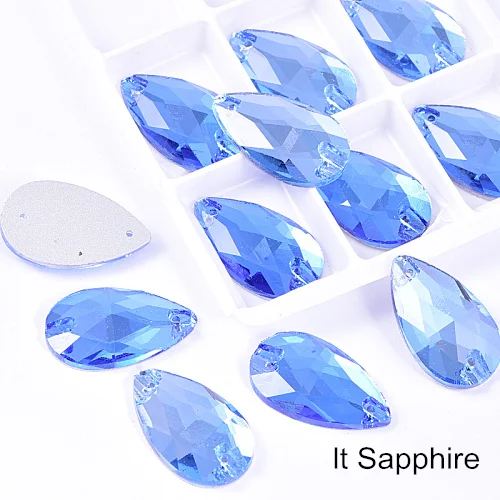 Light Sapphire Слеза много Цвета с украшением в виде кристаллов Стекло пришить стразы пришивные стразы прямая швейная стразы свадебное платье B3839 - Цвет: Light Sapphire