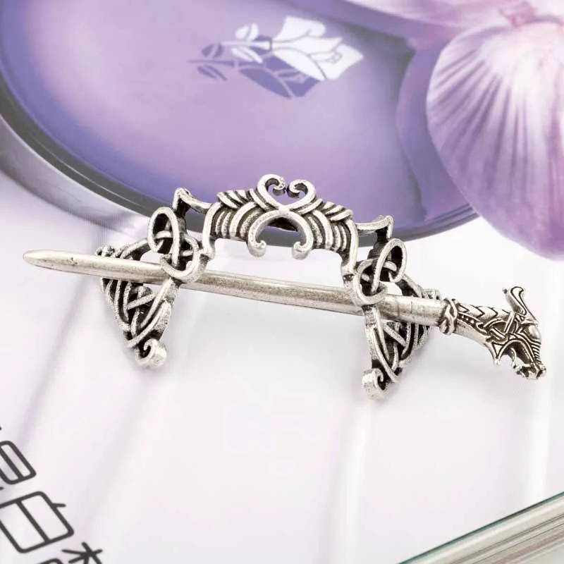 Norse Viking Dragon Hair Sticks Celtics Knotwork Hairpin Jewelry For Women Cetilcs Accessories Wedding Je | Украшения и