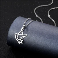 stainless steel hollow lucky flying peace dove bird swallow pendant chain necklace love woman mother girl gift wedding jewelry