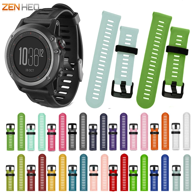 Ремешок силиконовый для Garmin Fenix 3 сменный Браслет смарт часов HR 26 мм|silicone wrist strap|band