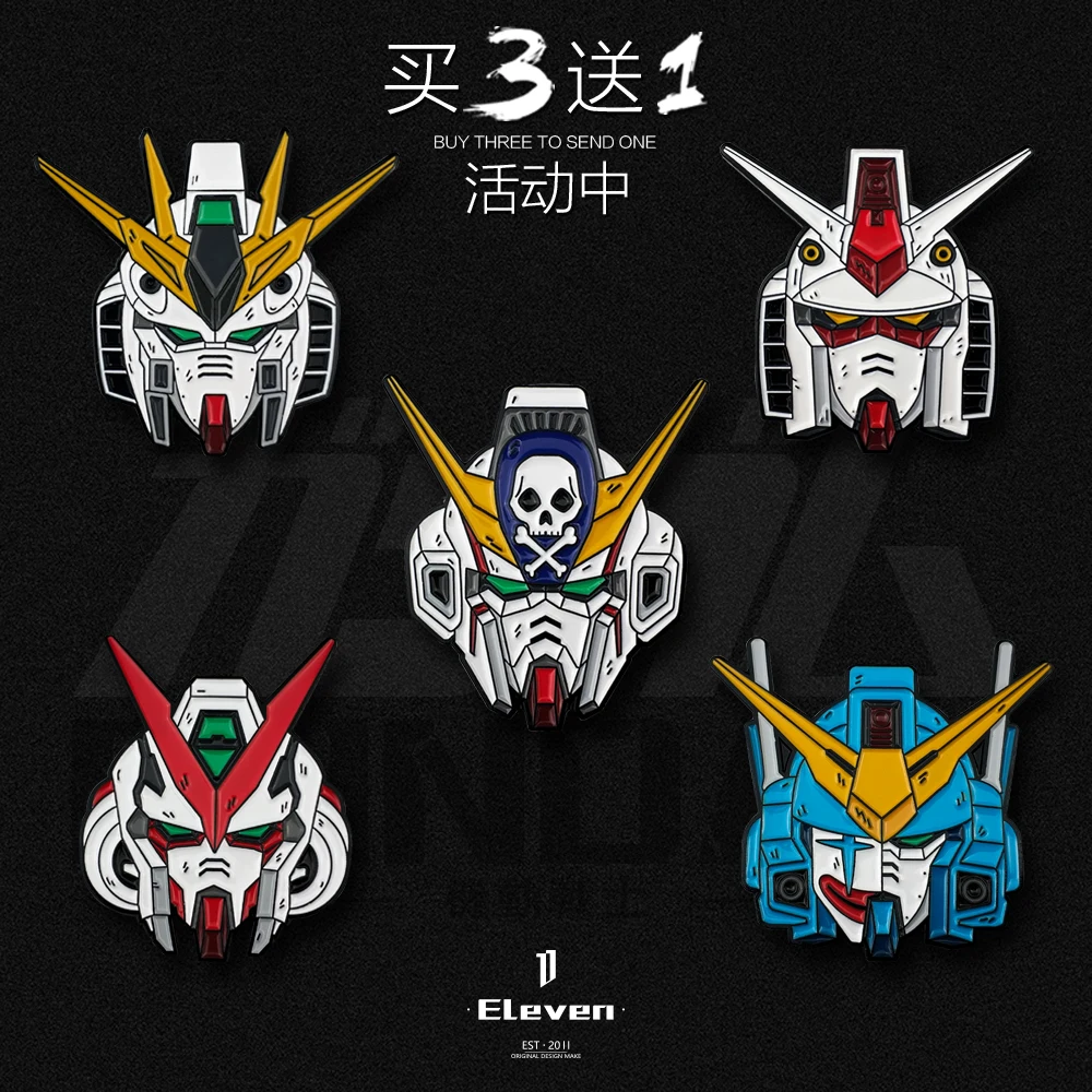 

Gundam RX-78 Crossbone Gundam RX-93 Gundam Astray Creative Fashion Metal Badge Brooch Action Figure Schoolbag Accessories Toys