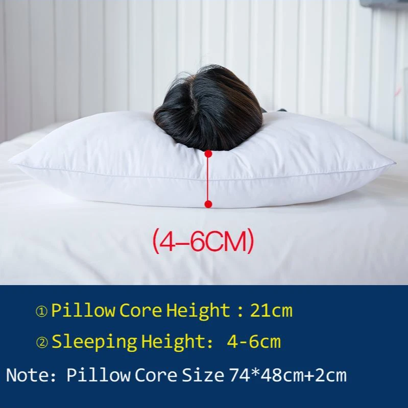 

Pure Cotton Washable Down Pillows Cotton Neck Pillow Single Cushion Five-star Hotel High Medium Low Soft Skin-friendly Pillow