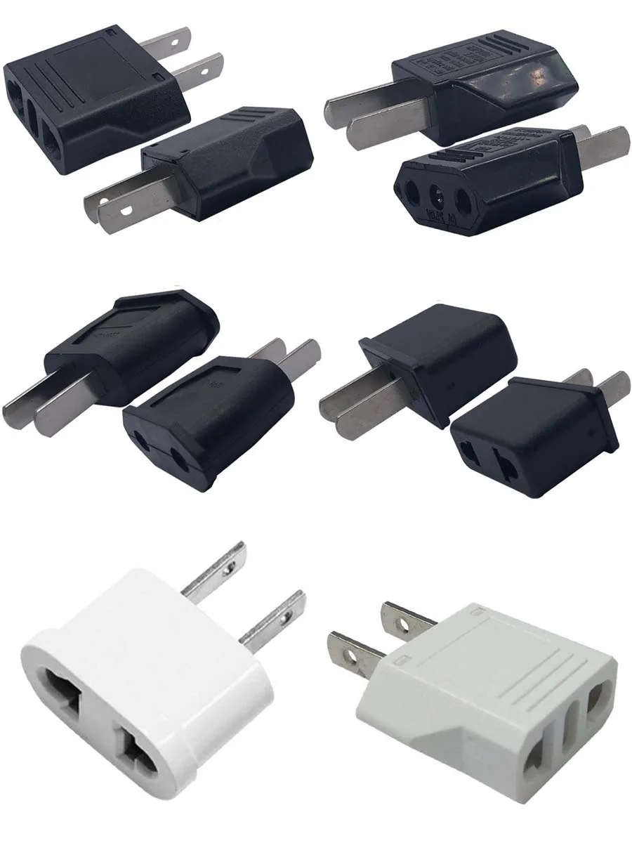 Черный белый цвет Портативный Мини Американский Универсальный 2 pin штекер