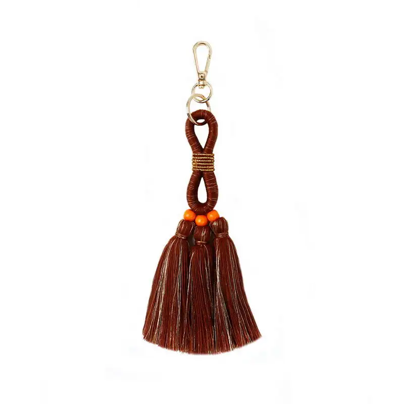 

KC00096 ZWPON Seed Beads Wrapped Cotton Thread Tassel Keychain Bohemian Key Ring Large Bag Accessories Jewelry Wholesale