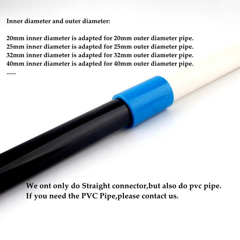 Большой размер ID 63 ~ 160 мм прямой соединитель для ПВХ труб пластиковые