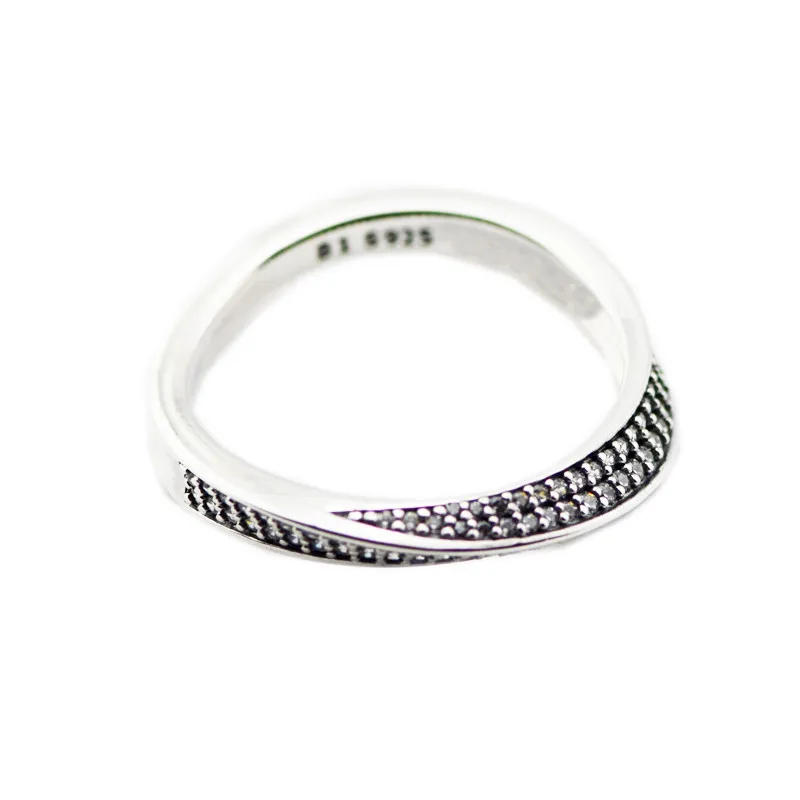 

Elegant Waves Rings for Women Clear CZ 925 Sterling Silver Rings Jewelry Original Female Ring Jewelry Crystal Girl Ring Gift