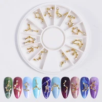12 constellation 3d alloy gold nail art rhinestones stones jewels nail decoration in wheel diy manicure accessories