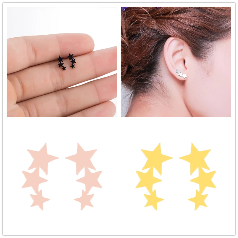 Hfarich из нержавеющей стали мини юбка пачка крошечная звезда серьги со шпилькой для