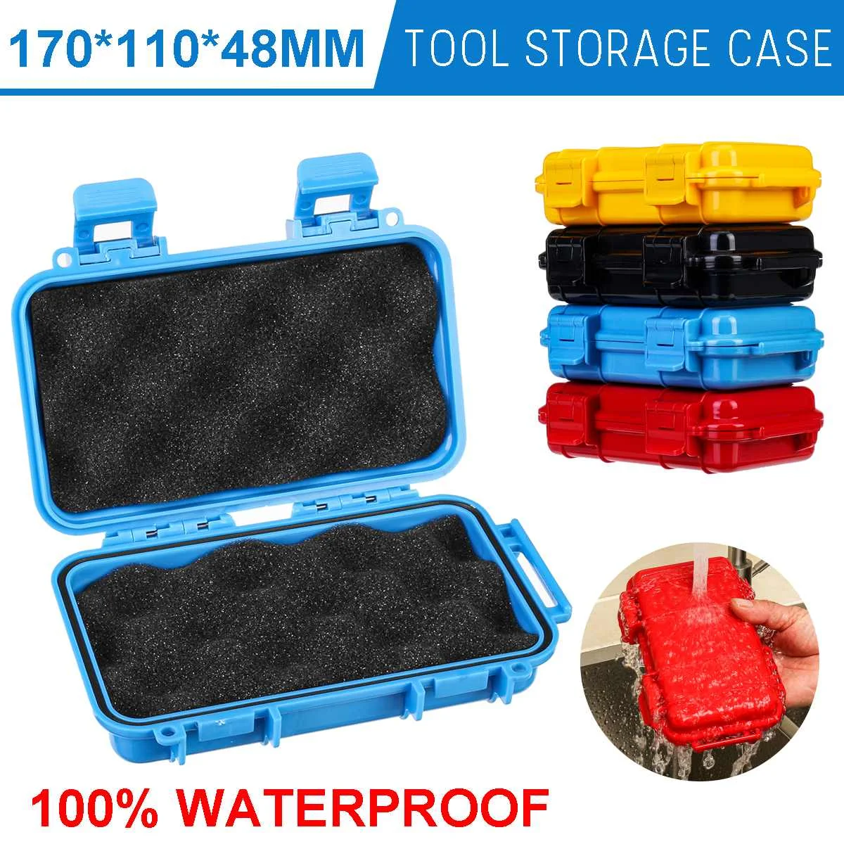 

2 Size Outdoor Shockproof Waterproof Boxes Survival Airtight Case Holder Storage Matches Tools Travel Sealed Containers 4 Colors