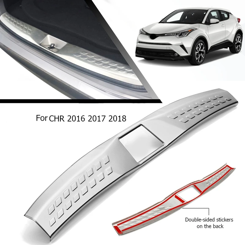 

Car Rear Bumper Stainless Steel Trunk Guard Foot Plate for Toyota C-HR CHR 2016 2017 2018