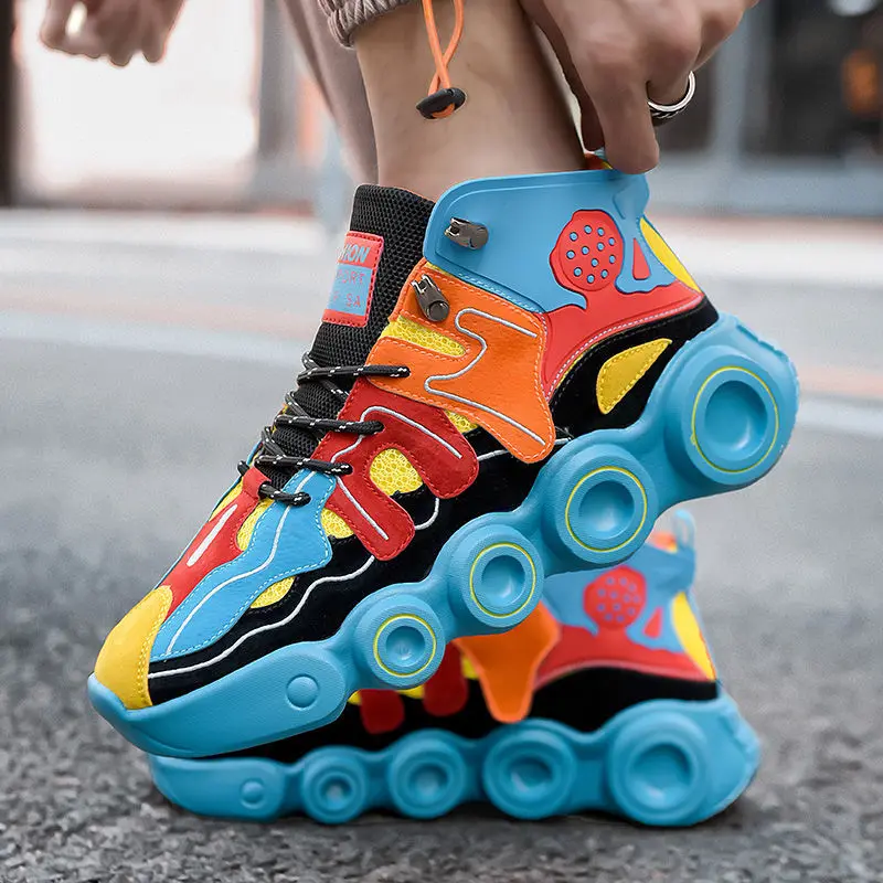 

Roller Skating Shape Sports Shoes Men Personality Running Shoes Thick Soled Casual Sneakers Increased Men Sneaker Walking Shoe