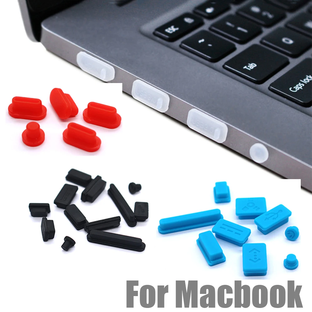

For Macbook pro13 Air 11/15 Silicone Computer USB Dust Proof Rubber Cover Stopper Laptop Color Dust Plug 5pcs/9pcs/12pcs