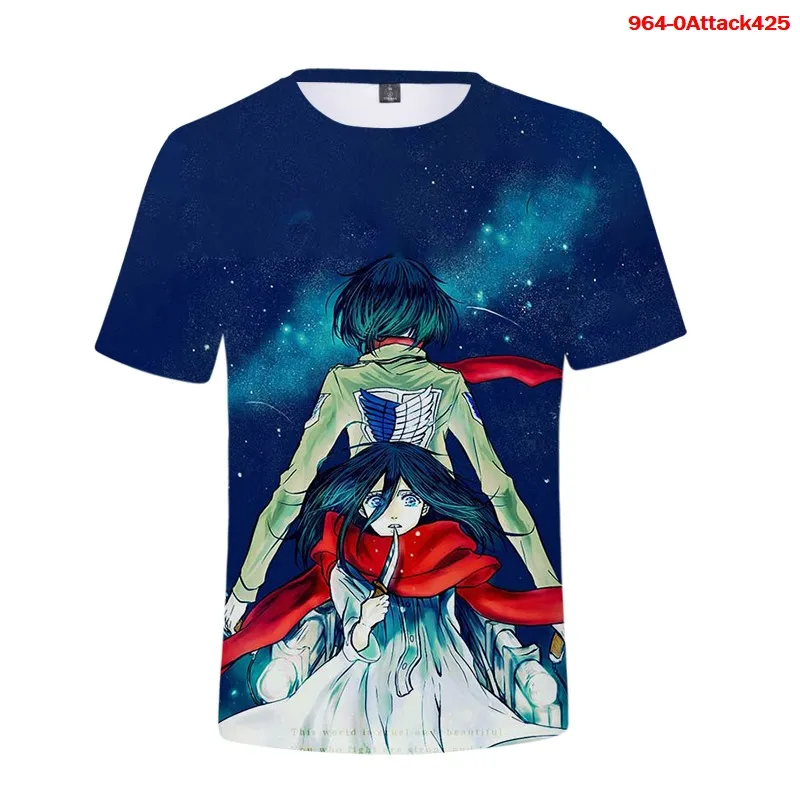 

New Summer Attack on Titan 3d Print Men Tshirt Fashion Cool Tshirts Women Hip Pop Tee Tops Hot Anime Attack on Titan Streetwear