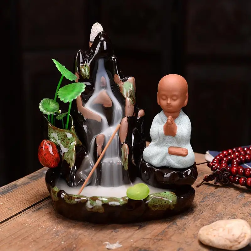 

Дыма водопад подставка для ароматических палочек маленький монах обратного курильница для благовоний в горная река ремесленных ладан держ...