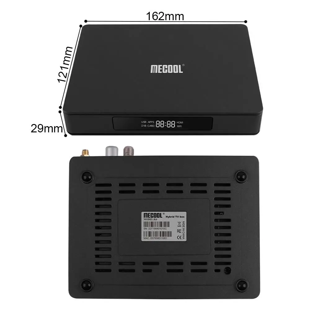 MECOOL K6 ТВ приставка Android 7 0 приемник 2 Гб ОЗУ 16 ПЗУ 4G и 5G WiFi 100 Мбит/с 4K смарт-бокс VP9 BT4.1