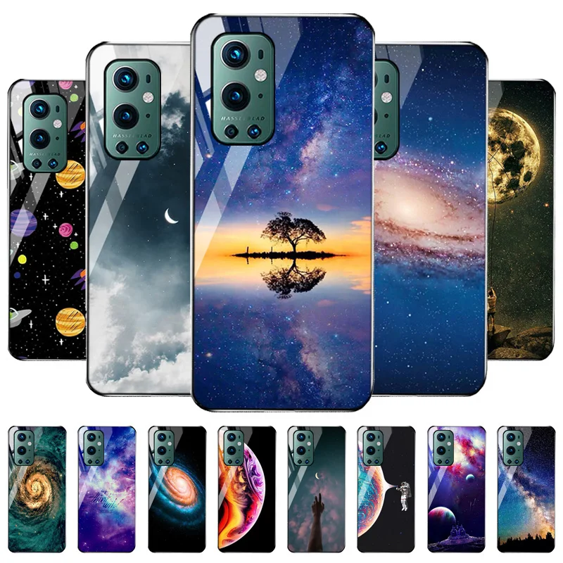 

Tempered Glass Case For Oneplus 9 Pro Cases Starry Sky Painting Cover One Plus 9 Pro 9pro Oneplus9 Plus9 Cover Bumper Funda Capa