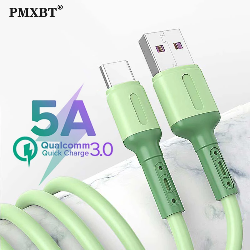 Кабель USB Type-C для Samsung S20 5A быстрая зарядка 3 0 мягкий силиконовый кабель Huawei P40 |
