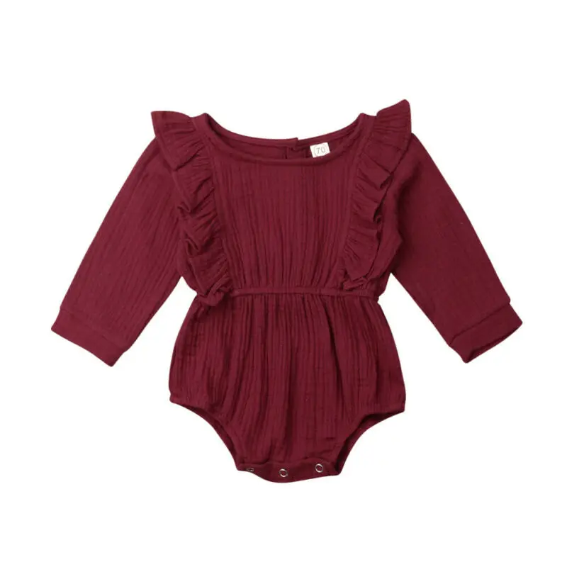 New Autumn Baby Rompers Newborn Girl Clothes Long Sleeve Ruffle Romper Jumpsuit Outfit|Ромперы| |