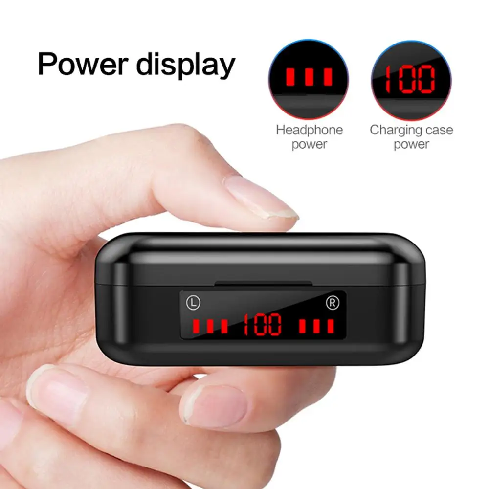 

Newest V7 TWS Bluetooth Headset Wireless Earphone 5.0 Touch Control Waterproof 6D Stereo sport Music Earbuds 300mAh Charging box